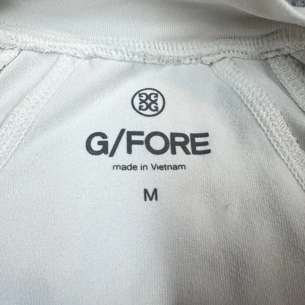 G/FORE Women's Full Zip Jacket SZ M Performance Golf Athleisure White Ruched - Picture 4 of 9